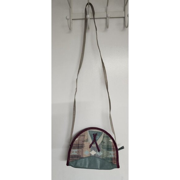 Vintage Tapestry & Reptile Leather Purse Daniel Victor Vermont - Picture 11 of 16